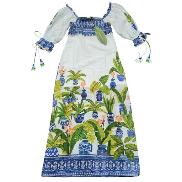 NWT Farm Rio Vase Forest Maxi Dress Size Small - Picture 1 of 7
